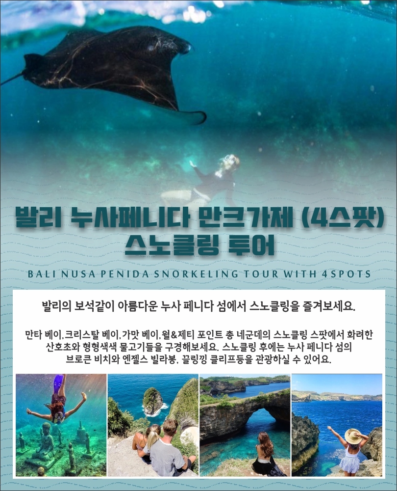 [발리] 누사페니다 만크가제 (4스팟) 스노클링 투어